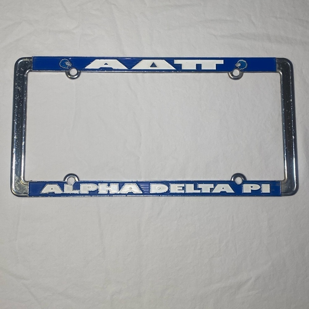 Alpha Delta Pi Alexandra & Co Sorority Greek Life License Plate Frame EUC